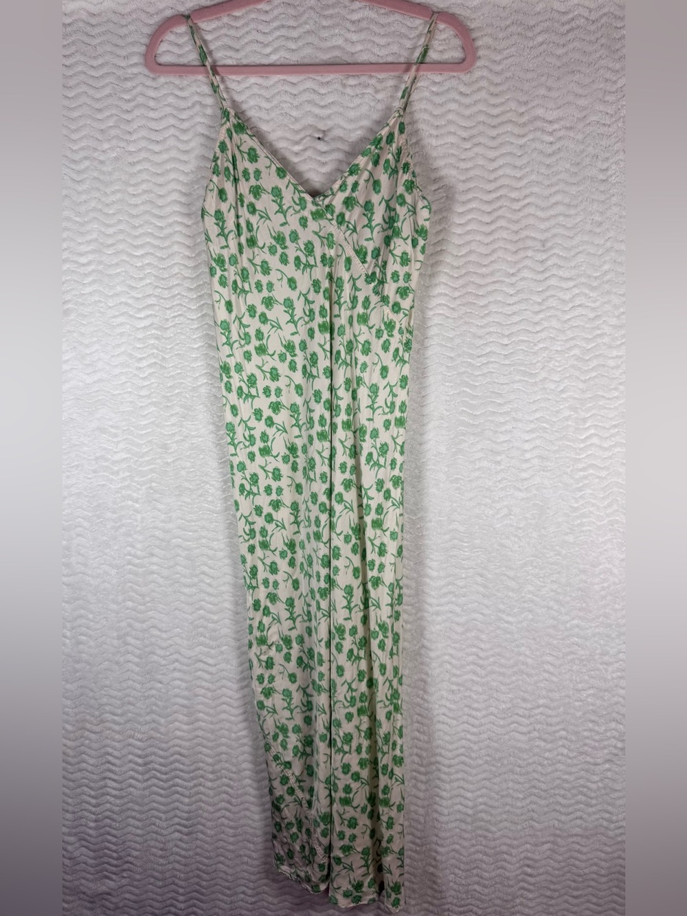 Zara Cream Slip Dress with Green Floral Print. So so pretty 😍